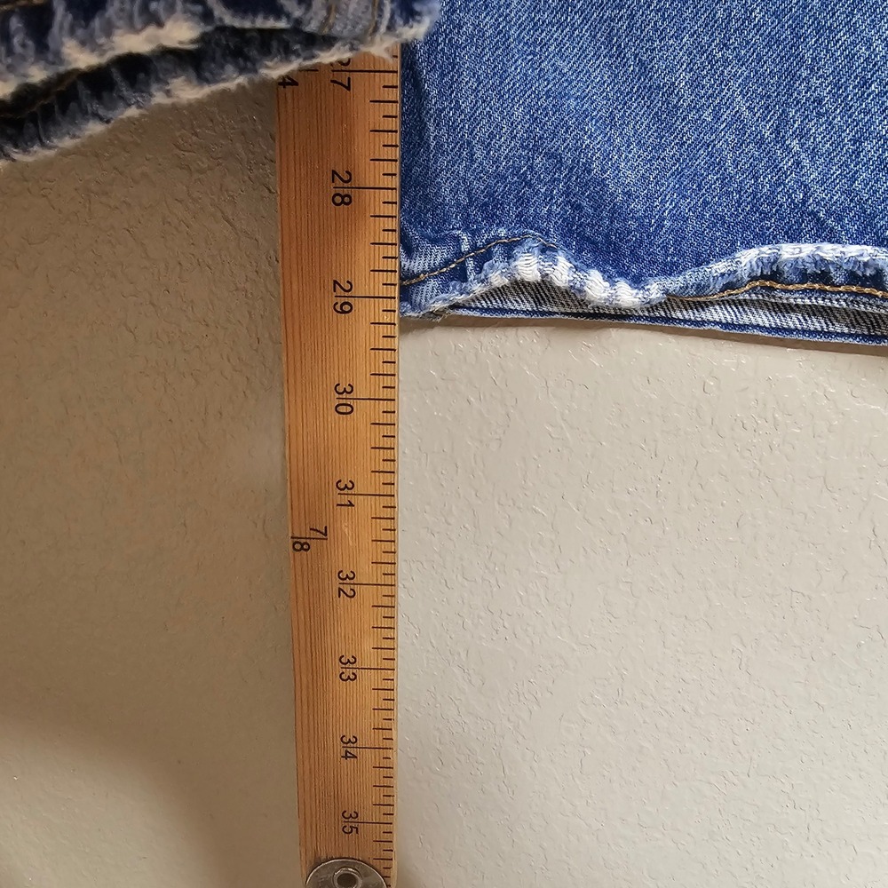 Madewell Low-Slung Baggy Jeans Size 31 Medium Wash Button Fly Distressed - Picture 11 of 15